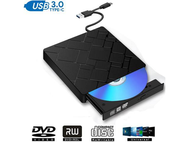 ESTONE External CD/DVD Drive for Laptop, USB 3.0 Slim Portable Rewriter ...