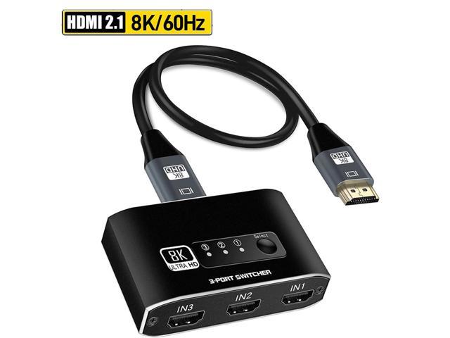 8k 3 Port Hdmi Switch 3 In 1 Out 4k@120hz 8k@60hz Hdmi 2.1 Hdmi Switcher  3x1 Splitter Hdr Uhd Vrr For Ps5 Xbox Series X 8k Tv, Switch Hdmi, 8k Hdmi,  Video