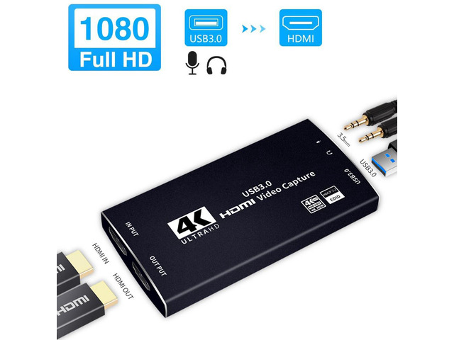 Capture Card, Audio Video Capture Card with Microphone 4k@60hz HDMI ...