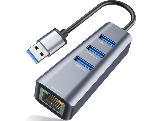 ESTONE USB 3.0 to Ethernet Adapter, USB-A Hub with RJ45 1000 Gigabit ...