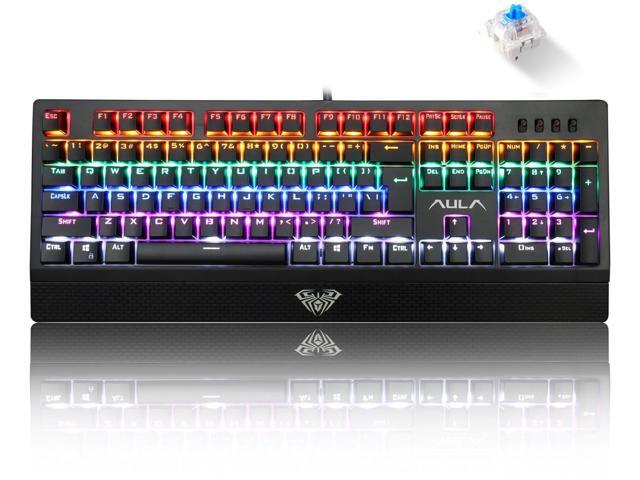 RGB Typewriter Keyboard Retro Punk Keyboard 104 Keys Colorful Backlit Keyboard Anti-Slip Wheel USB and Round Keycaps for PC and Mac
