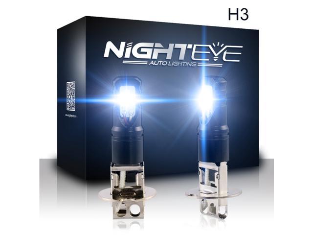 NIGHTEYE H3 LED Light Bulbs for DRL or Lights, 6500K Xenon White Automotive Specialty Lighting -