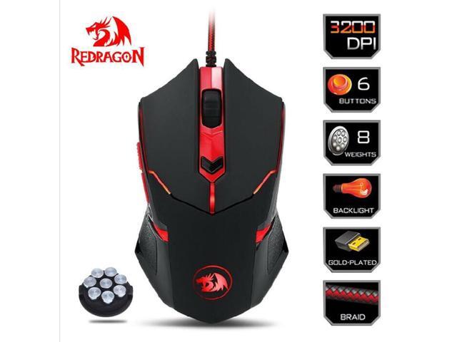 Redragon M601 3200 DPI Gaming Mouse Mice 6 Buttons Adjustable Weight Computer