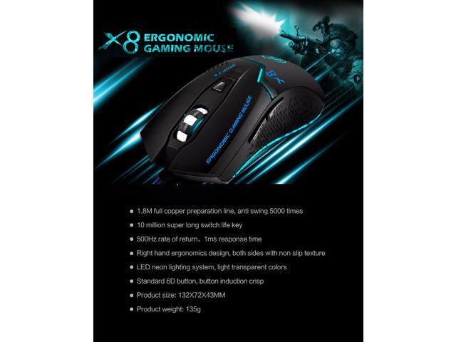 IMICE X8 3200DPI LED Optical 6D USB Wired game Gaming Mouse gamer For ...