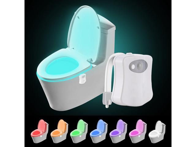 Toilet Night Light(2Pack) by ESTONE, 8-Color Led Motion Activated Toilet  Seat Light, Fit Any Toilet Bowl,Toilet Bowl Light with Two Mode Motion  Sensor LED Washroom Night Light-2 PCS 