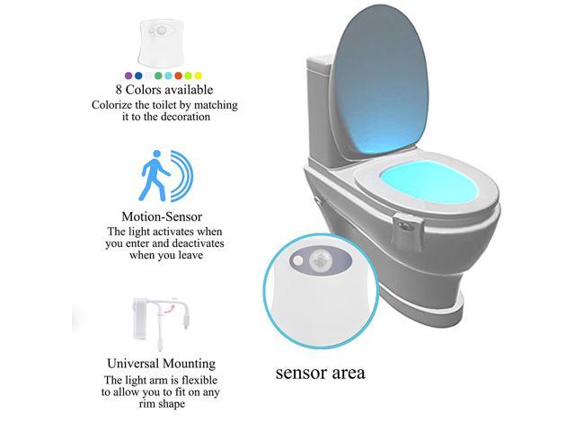 Toilet Night Light(2Pack) by ESTONE, 8-Color Led Motion Activated