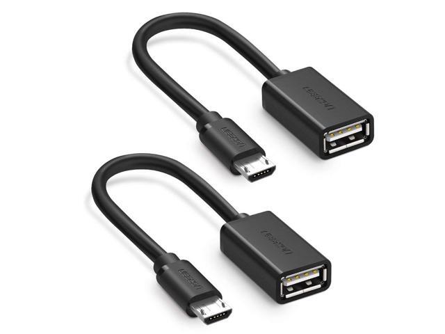 2 Piezas Micro USB Macho A USB 2.0 Adaptador Hembra OTG para Teléfonos