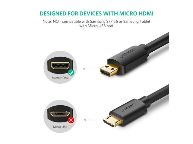 adgang smart Sikker ESTONE Micro HDMI to HDMI Cable, High-Speed HDTV HDMI to Micro HDMI Cable  Supports Ethernet, 3D, 4K and Audio Return for GoPro Hero 5/6, Tablets,  Cameras, Laptop-(10ft, 3m) - Newegg.com