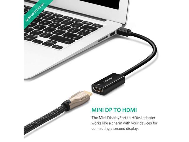 ESTONE Mini DisplayPort (Thunderbolt 2.0) to HDMI Cable male to female Full HD 3K&4K, suitable for Apple MacBook Pro MacBook Air, Microsoft Surface Pro 4 Pro 3, Chromebook - Black Mini