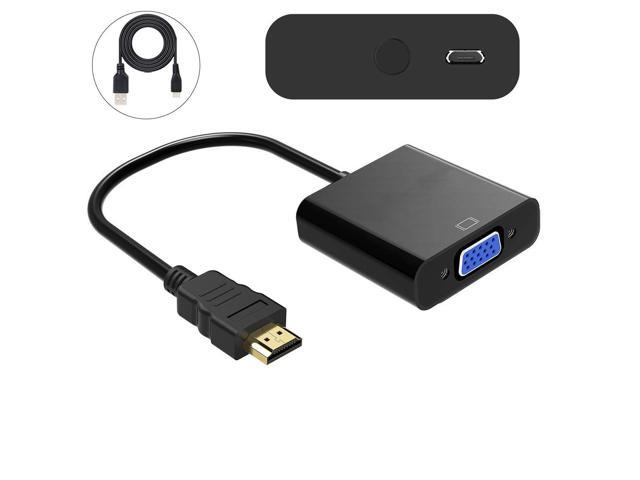 Myre ulækkert Kræft ESTONE HDMI to VGA with Micro USB Charging Cord, Moread Gold-Plated HDMI to VGA  Adapter (Male to Female) for Computer, Desktop, Laptop, PC, Monitor,  Projector, HDTV, Chromebook, Raspberry Pi -Black - Newegg.com