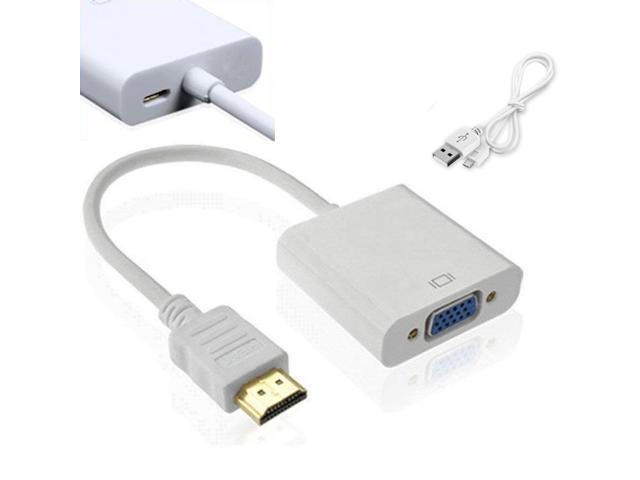 Gør det tungt Kan ikke Hollywood ESTONE HDMI to VGA with Micro USB Charging Cord, Gold-Plated HDMI to VGA  Adapter (Male to Female) Compatible for Computer, Desktop, Laptop, PC,  Monitor, Projector, HDTV, Chromebook, Raspberry Pi-White - Newegg.com