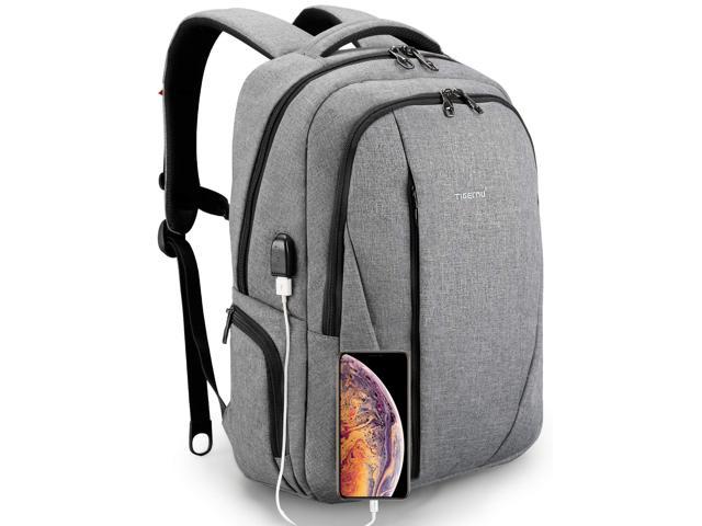 Backpack Fits 15.6 Inch Laptop and Notebook School Bag with USB Charging Port Laptop Backpack Black Business Travel Anti Theft Durable Laptop Bag,Water Resistant