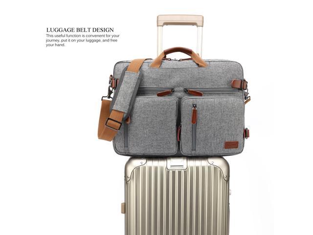 CoolBELL Convertible Backpack Messenger Bag Shoulder Bag Laptop Case Handbag Business Briefcase Multi-Functional Travel Rucksack Fits 15.6 Inch Laptop for Men/Women Cancas Dark Grey