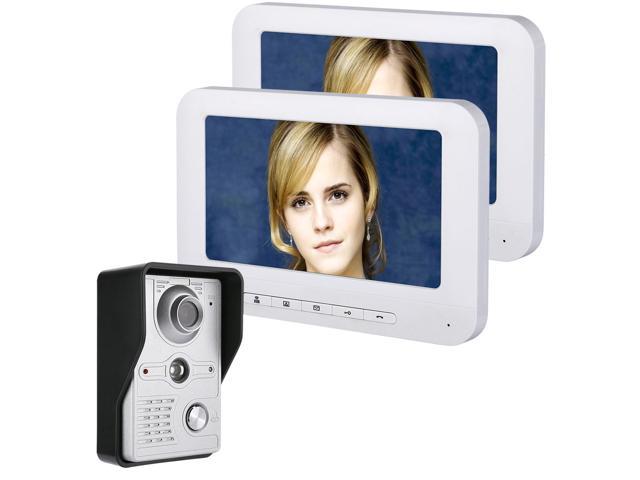 7" LCD Video Door Phone Doorbell Intercom Kit 1-Camera 2-Monitor Night Vision 