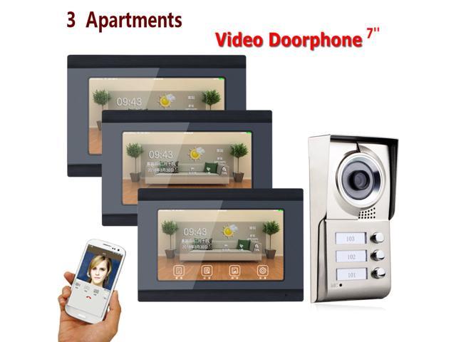 7 Color Tft Lcd Wifi 3 Apartments Video Door Phone Intercom System Ir Cut Hd 1000tvl Camera Doorbell