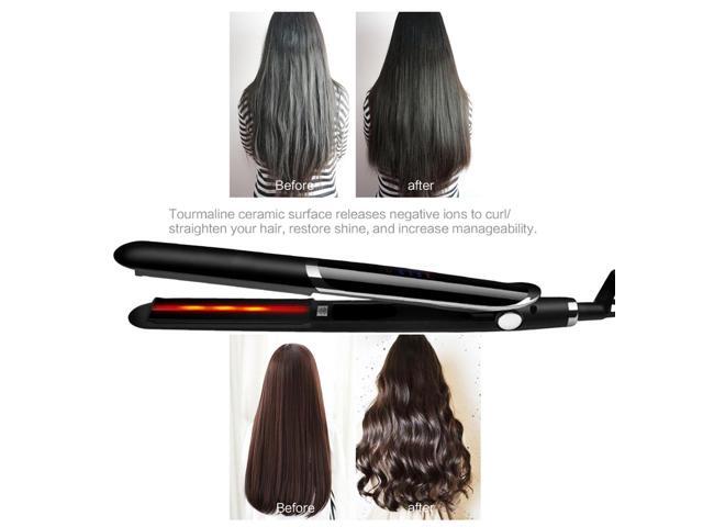 Mini Electric Hair Straightener Flat Iron Digital Controls