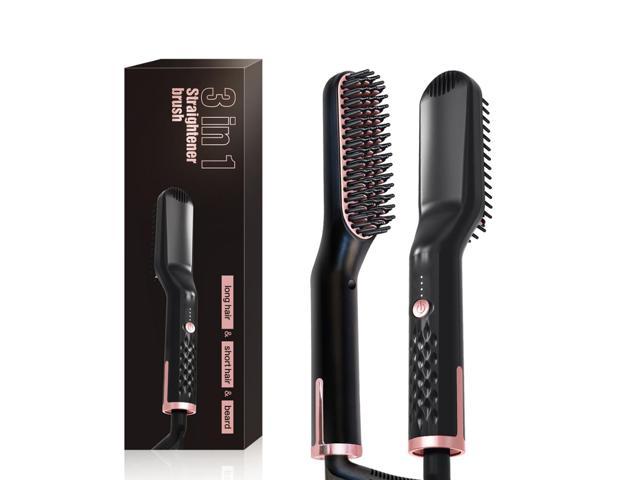 3 In1 Beard Straightener Hair Brush Quick Heater Ionic Electric