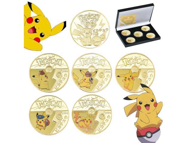 SALE !!!!! Pikachu Pokemon Coins Gold Plated with Holder Japanese Coin 
