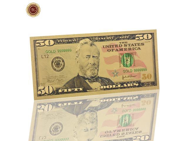 1918 Year Full Set Colorful Gold Banknote US Dollars Set 24k Gold Plated Gifts 