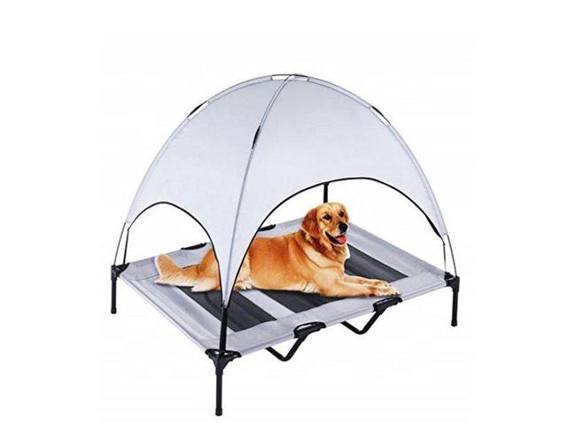 Wisewater Elevated Dog Bed Portable Cooling Pet Cot Tent With Removable Canopy Shade For Small To Large Dogs Grey Newegg Com