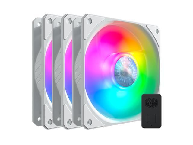 Cooler Master SickleFlow 120 V2 Addressable RGB Fan (White Edition, 3 in 1  with ARGB LED Controller) - 120mm Square Frame Fan, Air Balance Curve Blade 