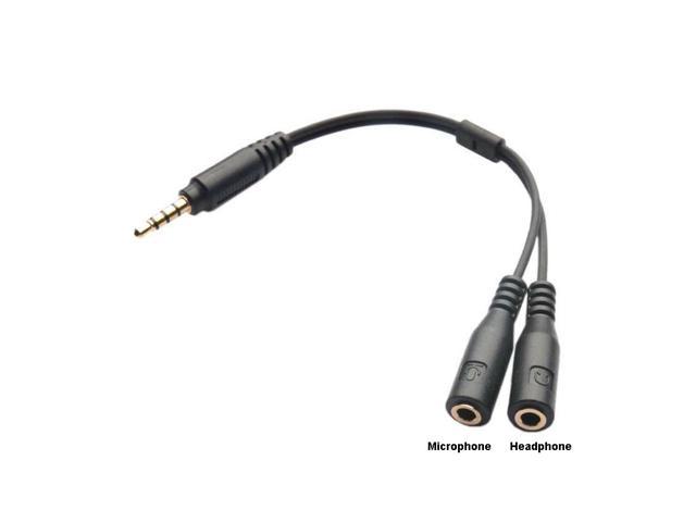 3 5mm Stereo Audio Male To 2 Female Headset Mic Trrs Y Splitter Cable
