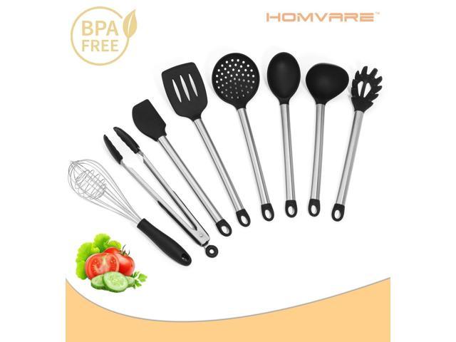 Kitchen Utensils, 6pc Premium Stainless Steel Utensil Set with Slotted  Spoon, Slotted Turner, Cooking Spoon, Ladle, Pasta Server & Strainer