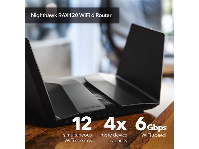 Netgear Nighthawk RAX120 IEEE 802.11ax Ethernet Wireless Router - 2.40 GHz  ISM Band - 5 GHz UNII Band - 8 x Antenna(8 x Internal) - 768 MB/s Wireless 