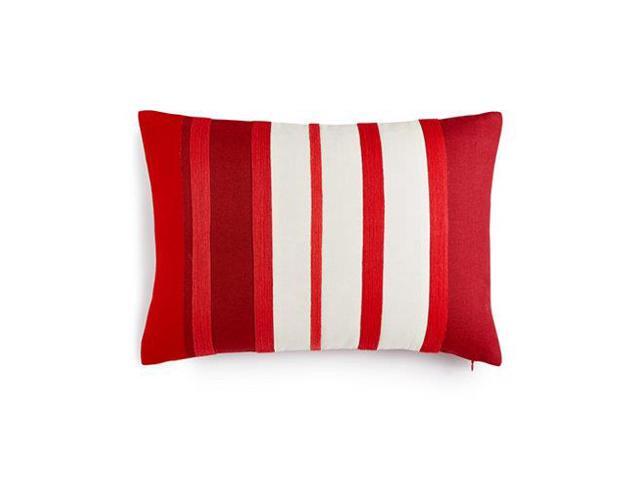 Martha Stewart Collection Rich Red Stripe Decorative Pillow 14 X