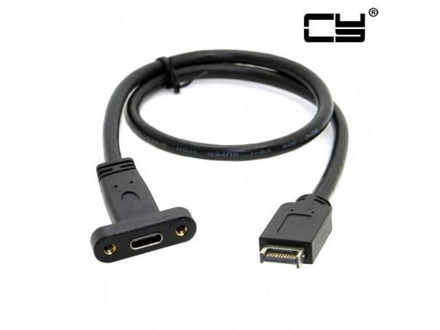 Cablecc USB 3.1 Front Panel Header to USB 3.0 Type-A Female Extension Cable 50cm Panel Mount Type