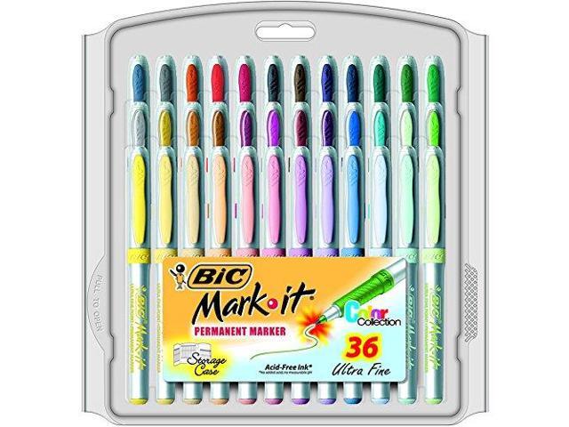 BIC Mark It Permanent Markers Ultra Fine Point 4-Count Assorted Colors 