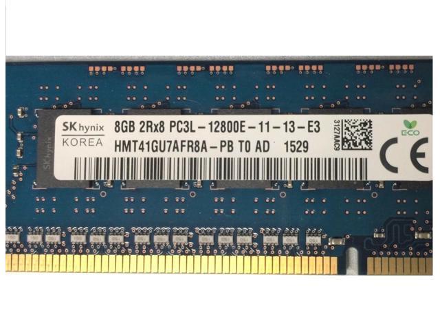 Hynix HMT41GU7AFR8A-PB 8GB 2RX8 PC3L-12800E DDR3 1600 2RX8 ECC Unbuffered  Dimm
