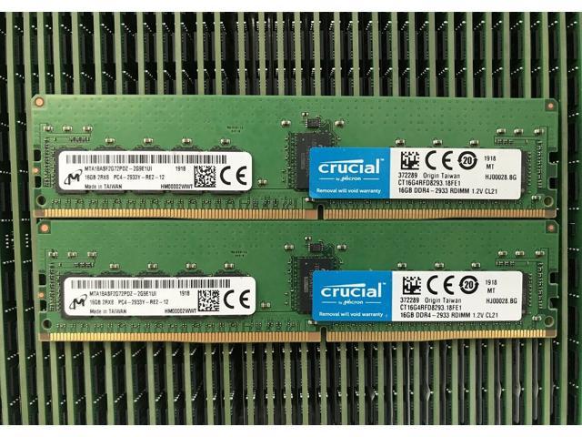 Micron 16gb 2rx8 Pc4 2933y R Pc4 Ddr4 2933mhz Ecc Registered Server Memory Ct16g4rfd93 Mta18asf2g72pdz 2g9 A Newegg Com