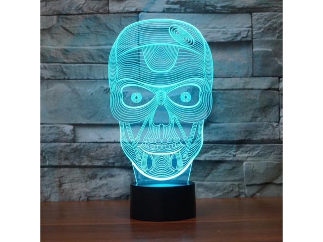 Details about   3D Skull Halloween Night Light Color Changing LED Desk Lamp Touch Decor Kid Gift 