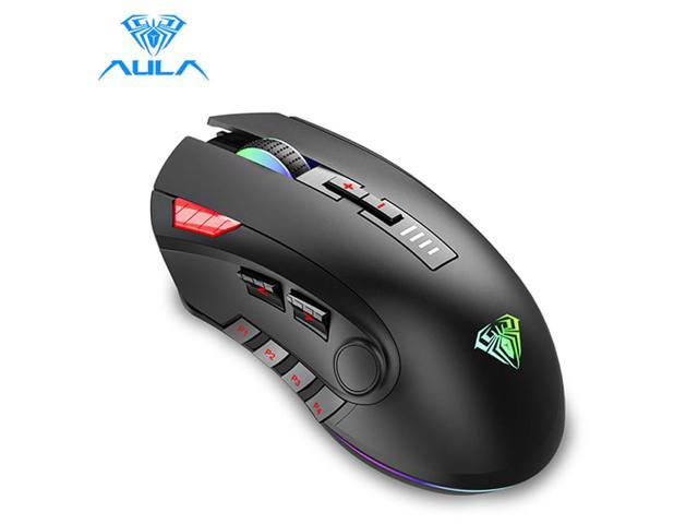 Gaming Mouse, H512 Gaming Mice with Programmable Side Buttons, AULA Ergonomic Optical 7 RGB Lights Backlit 6 Mode DPI & Weights Adjustable Professional Gamers Computer Mice for PC/MAC