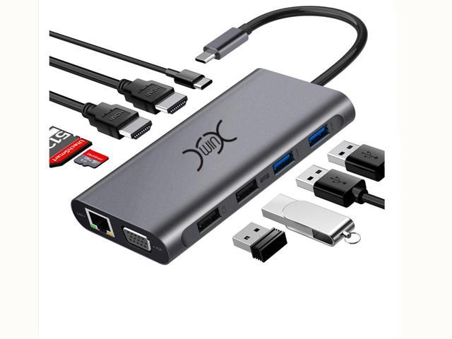 HD 4K to HDMI PD HUB with 4 USB Ports USB C HUB Dual Chip USB2.0 USB3.0 Converter Adapter Compatiable for Laptop//PC//Console//TV 4 in 1 Type-C Display Docking Station