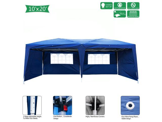 10x 20 Easy Pop Up Blue Party Tent Folding Gazebo Beach Canopy Garden Awning Neweggcom