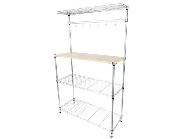 4 Tier Kitchen Bakers Rack Home Dining Microwave Stand Storage Shelf Workstation Newegg Com