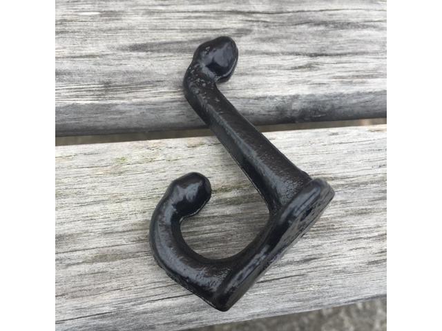 Lot 5 Cast Iron Wall Coat Hooks Hat Hook Hall Tree 2 3//4/" Vintage Style Black