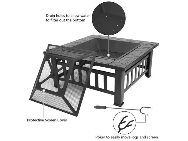 Wood Burning Fire Pit Outdoor Heater Backyard Patio Deck Stove