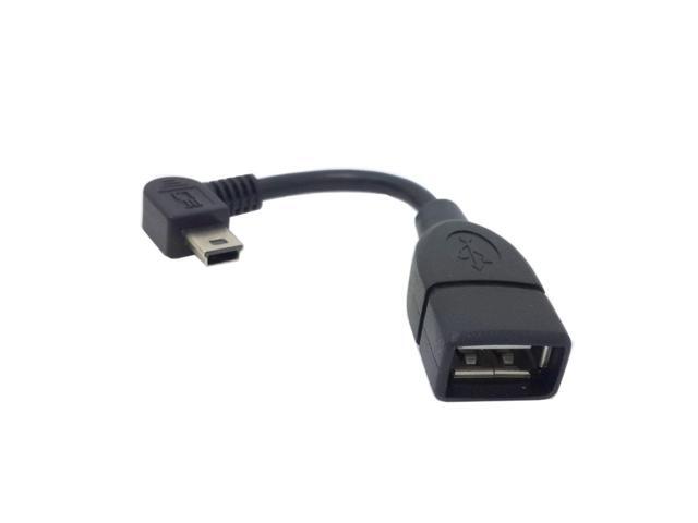 2pcs Left Angled 90 degree USB Mini 5Pin Male to USB Female OTG host cable 10cm
