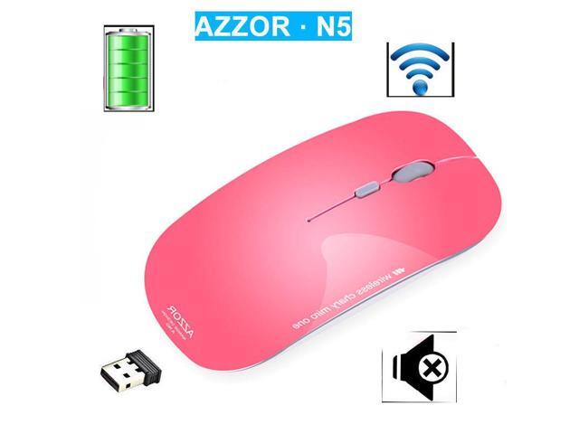 BINGFEI Wireless USB Mouse Portable 2.4GHz Mice LED Backlit Optical 2400DPI Ergonomic Mouse USB Receiver for Gaming DD,Black