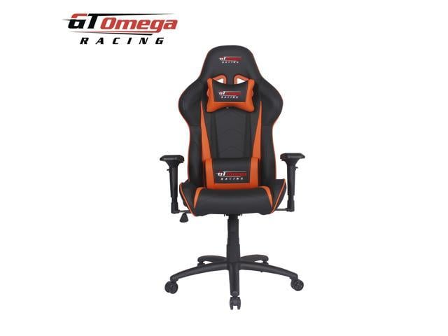 Gt Omega Pro Racing Office Gaming Chair Black Next Orange Leather