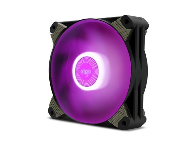 2-Pack Aigo X1 120mm Purple LED High Airflow Hybrid-Design PC Case Computer Fan