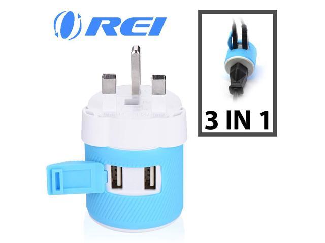 Laptop USA Input Camera U2U-7 Dubai Travel Plug Adapter by OREI with Dual USB Ireland UK iPhone and More iPad Surge Protection Will Work with Cell Phones Type G - Tablets 
