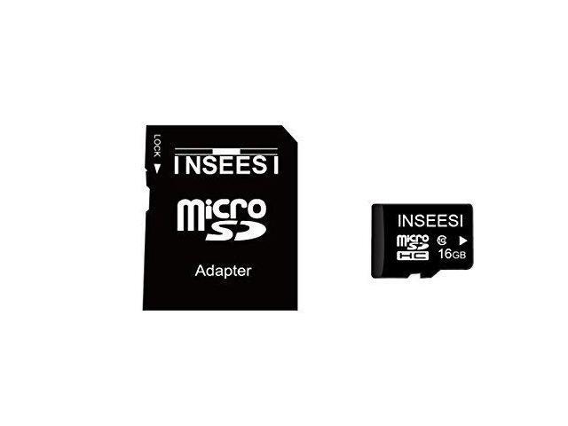 Inseesi Flash Memory Card 16GB Classs 10 High Speed up 10M/s Micro SD Card with SD Adapter for Android Smartphone Phone/Tablet/Action Camera -