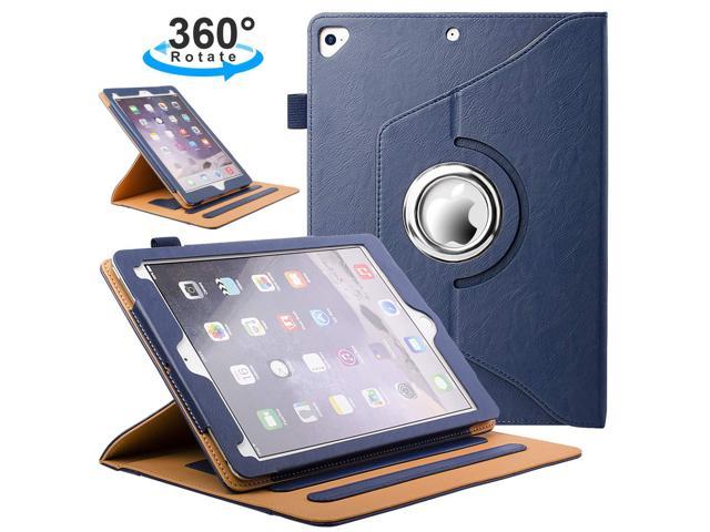 Black//Brown ZoneFoker iPad 6th//5th Generation 9.7 inch 2018//2017 Leather Case,Auto Sleep//Wake 360 Degree Rotating Multi-Angle Viewing Folio Stand Cases with Pencil Holder and Card Pocket
