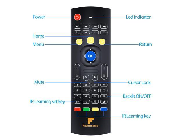 Favormates Air Remote Mouse MX3 Pro Mini W... 2.4G Backlit Kodi Remote Control 