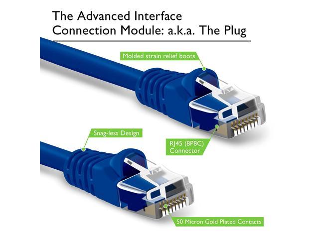 Blue Snagless RJ45 Computer LAN Network Cord GearIT 20-Pack Cat5e Ethernet Patch Cable 1 Foot 