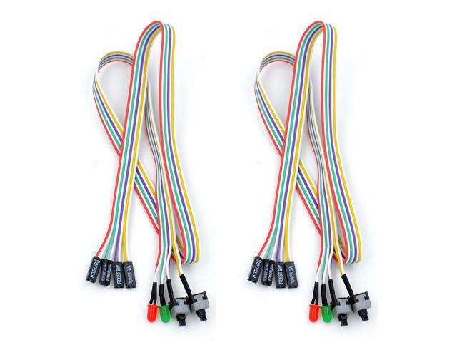 PC Desktop Computer Case Power On Cable Green LED Light Cable